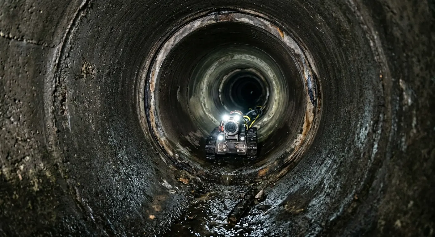 Robotic sewer camera inspecting pipe interior for Sewer Line Repair in Toledo